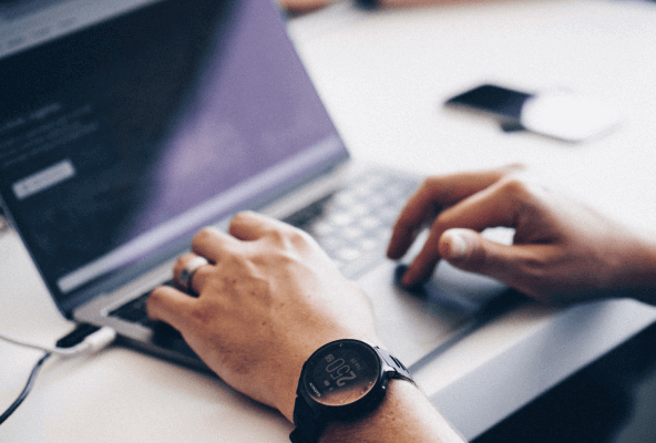 Man working on his laptop